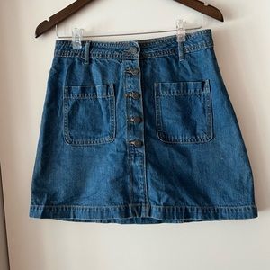 Old Navy High Waist Button Jean Skirt